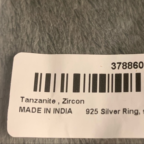 Genuine oval & trillion cut tanzanite zircon ring - Picture 14 of 14